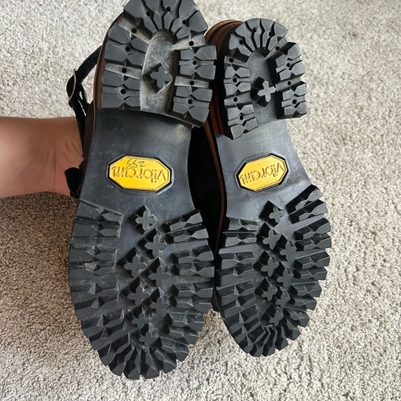 Georgia Size 9 Logger Vintage Black Leather Buckle Strap Slip On Clogs Sandals - Picture 5 of 6